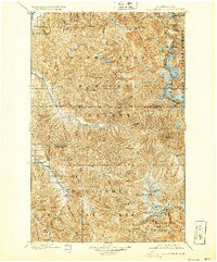1901 Map of Glacier Peak, 1926 Print