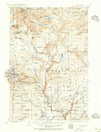 1904 Map of Mount Adams, 1956 Print