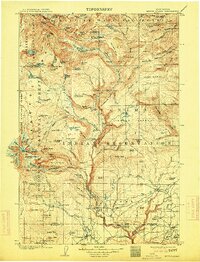 1907 Map of Mount Adams, 1913 Print