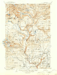 1907 Map of Mount Adams, 1947 Print