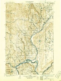 1905 Map of Okanogan, WA, 1911 Print