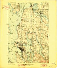 1897 Map of Seattle, 1901 Print