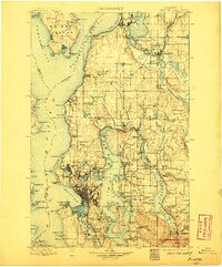 1897 Map of Seattle, 1906 Print