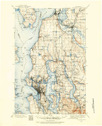 1895 Map of Snohomish, 1954 Print