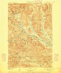 1903 Map of Snoqualmie Pass, WA, 1909 Print