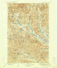 1903 Map of Snoqualmie Pass, WA, 1923 Print