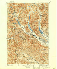 1903 Map of Snoqualmie Pass, WA, 1942 Print