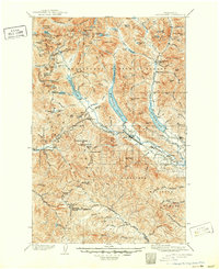 1903 Map of Snoqualmie Pass, WA, 1950 Print