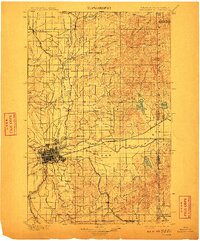 1901 Map of Spokane, 1911 Print
