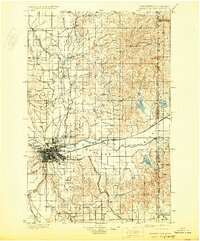 1901 Map of Spokane, 1929 Print