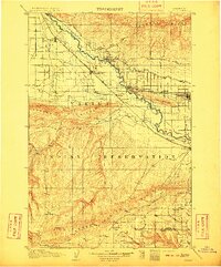 preview thumbnail of historical topo map of Zillah, WA in 1910