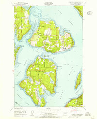 1948 Map of Fox Island, WA, 1955 Print