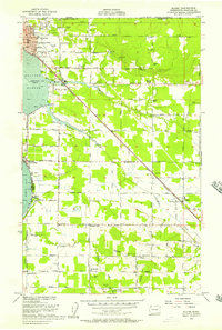 1952 Map of Blaine, WA, 1957 Print