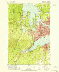 1953 Map of Port Orchard, WA, 1955 Print