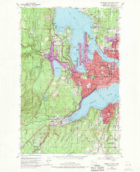 1953 Map of Bremerton, WA, 1970 Print