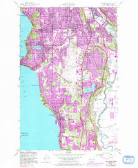 Download a high-resolution, GPS-compatible USGS topo map for Des Moines, WA (1991 edition)