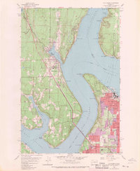 1959 Map of Gig Harbor, WA, 1970 Print