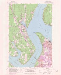1959 Map of Gig Harbor, WA, 1981 Print