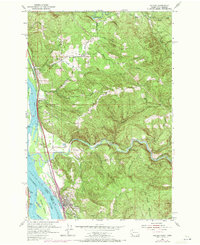 1953 Map of Kalama, WA, 1971 Print