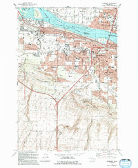 preview thumbnail of historical topo map of Kennewick, WA in 1992