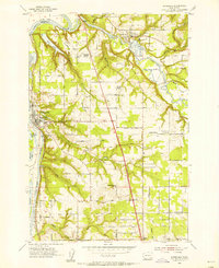 1954 Map of La Center, WA, 1956 Print