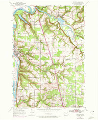 1954 Map of Ridgefield, WA, 1972 Print
