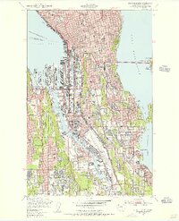 1949 Map of Seattle South, 1956 Print