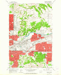 preview thumbnail of historical topo map of Spokane County, WA in 1963