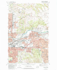Download a high-resolution, GPS-compatible USGS topo map for Spokane NE, WA (1985 edition)