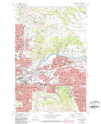 Download a high-resolution, GPS-compatible USGS topo map for Spokane NE, WA (1986 edition)
