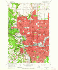 Download a high-resolution, GPS-compatible USGS topo map for Spokane NW, WA (1964 edition)