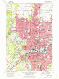 preview thumbnail of historical topo map of Spokane County, WA in 1974