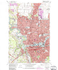 preview thumbnail of historical topo map of Spokane County, WA in 1974