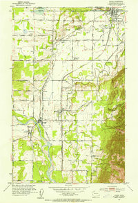 1952 Map of Sumas, WA, 1954 Print