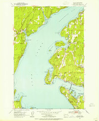 1953 Map of Raft Island, WA, 1954 Print