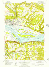 Download a high-resolution, GPS-compatible USGS topo map for Washougal, WA (1957 edition)