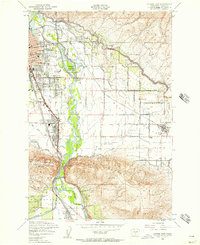 1953 Map of Yakima East, 1957 Print