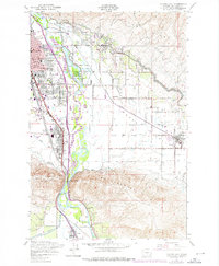 1953 Map of Yakima East, 1976 Print