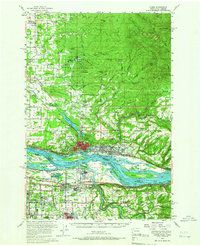 preview thumbnail of historical topo map of Camas, WA in 1954