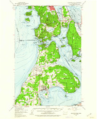 1951 Map of Anacortes, WA, 1960 Print