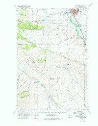 preview thumbnail of historical topo map of Ellensburg, WA in 1958