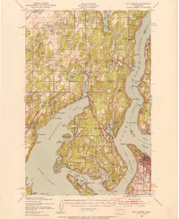 1942 Map of Gig Harbor, 1954 Print