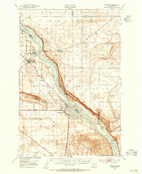 Download a high-resolution, GPS-compatible USGS topo map for Hanford, WA (1955 edition)