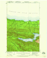 1918 Map of Lake Crescent, 1958 Print