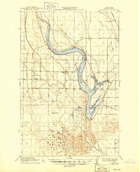 1912 Map of Moses Lake, 1945 Print