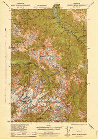 Download a high-resolution, GPS-compatible USGS topo map for Mount Olympus, WA (1942 edition)