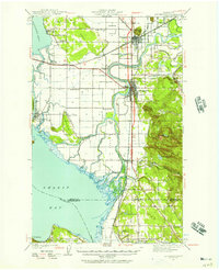 1940 Map of Mount Vernon, WA, 1957 Print