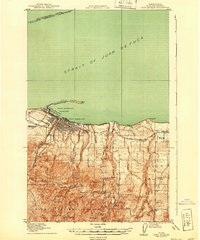 1918 Map of Port Angeles, 1940 Print