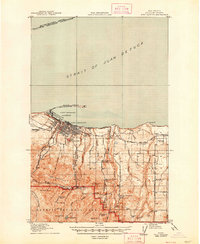 1918 Map of Port Angeles, 1948 Print