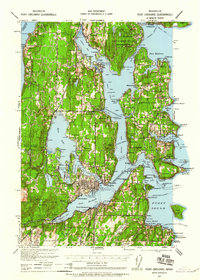 1937 Map of Port Orchard, 1960 Print